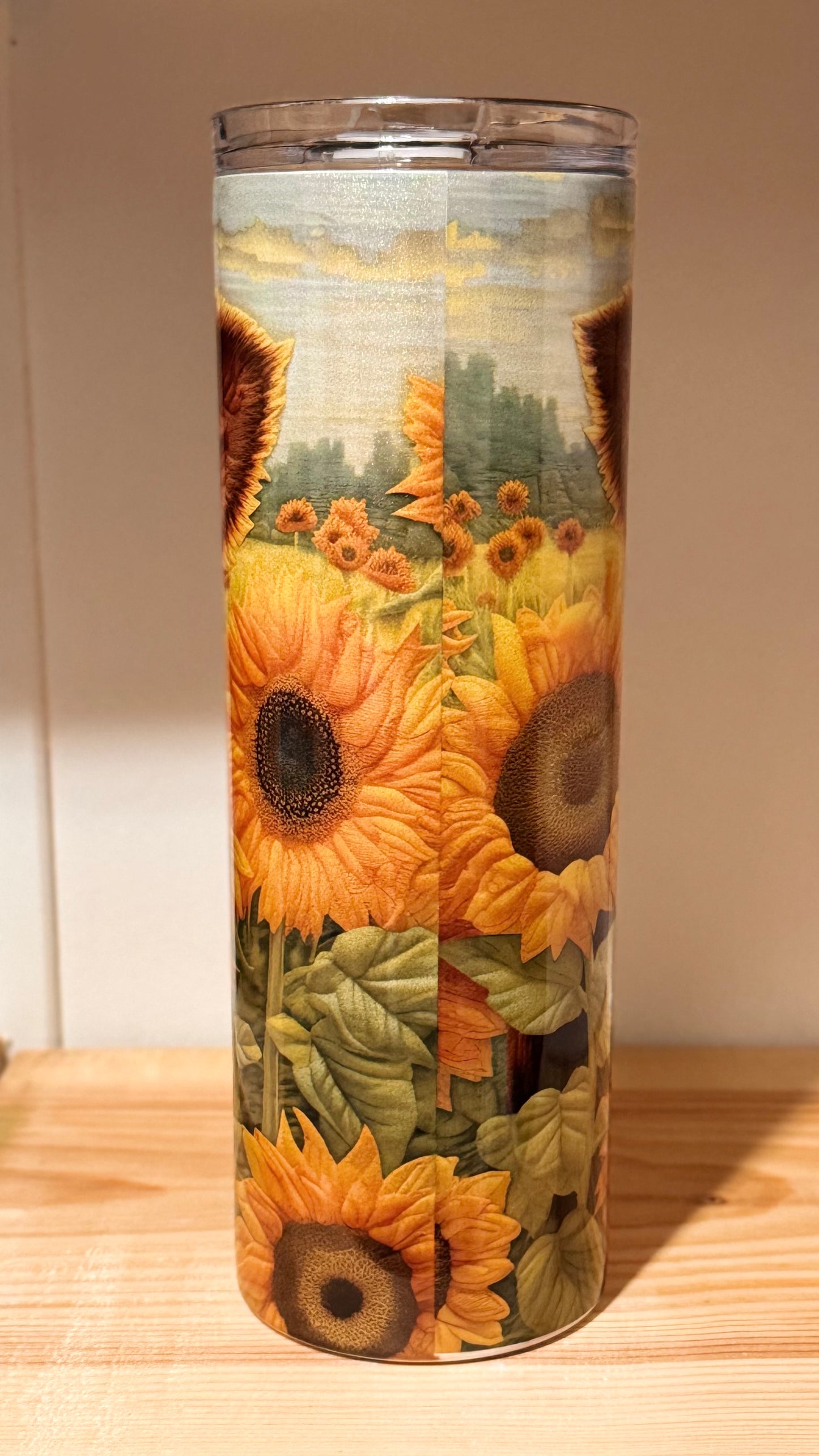 20oz Highland Cow sunflowers Tumbler