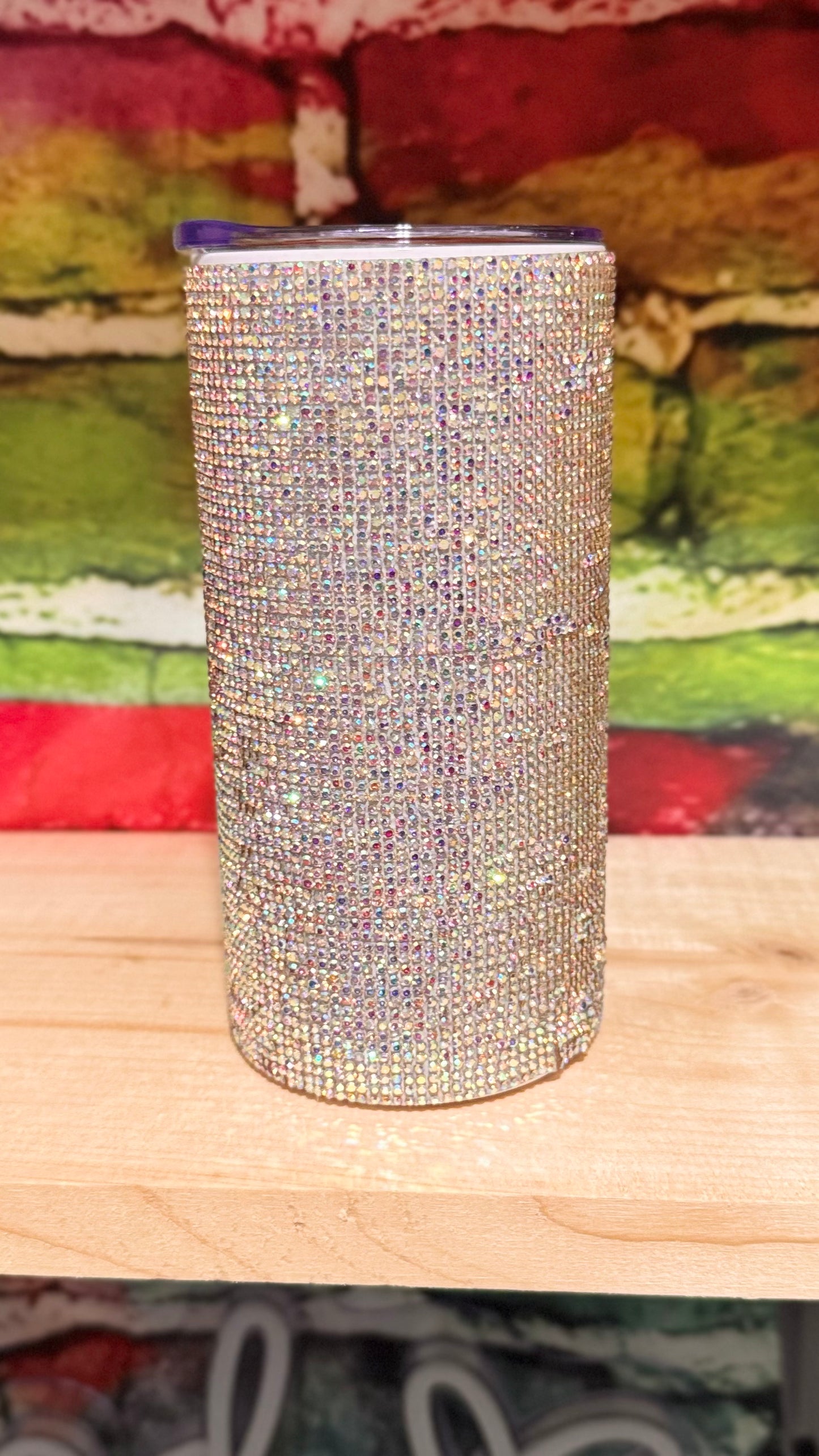 15oz Silver bedazzle tumbler