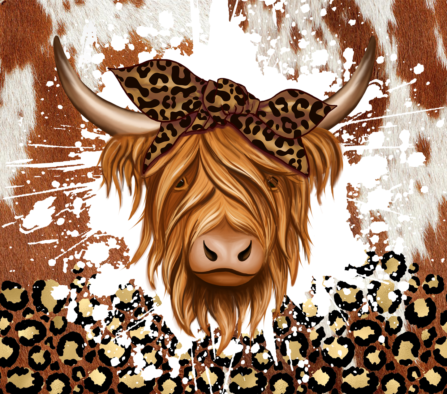 20oz Highland Cow / Leopard Tumbler