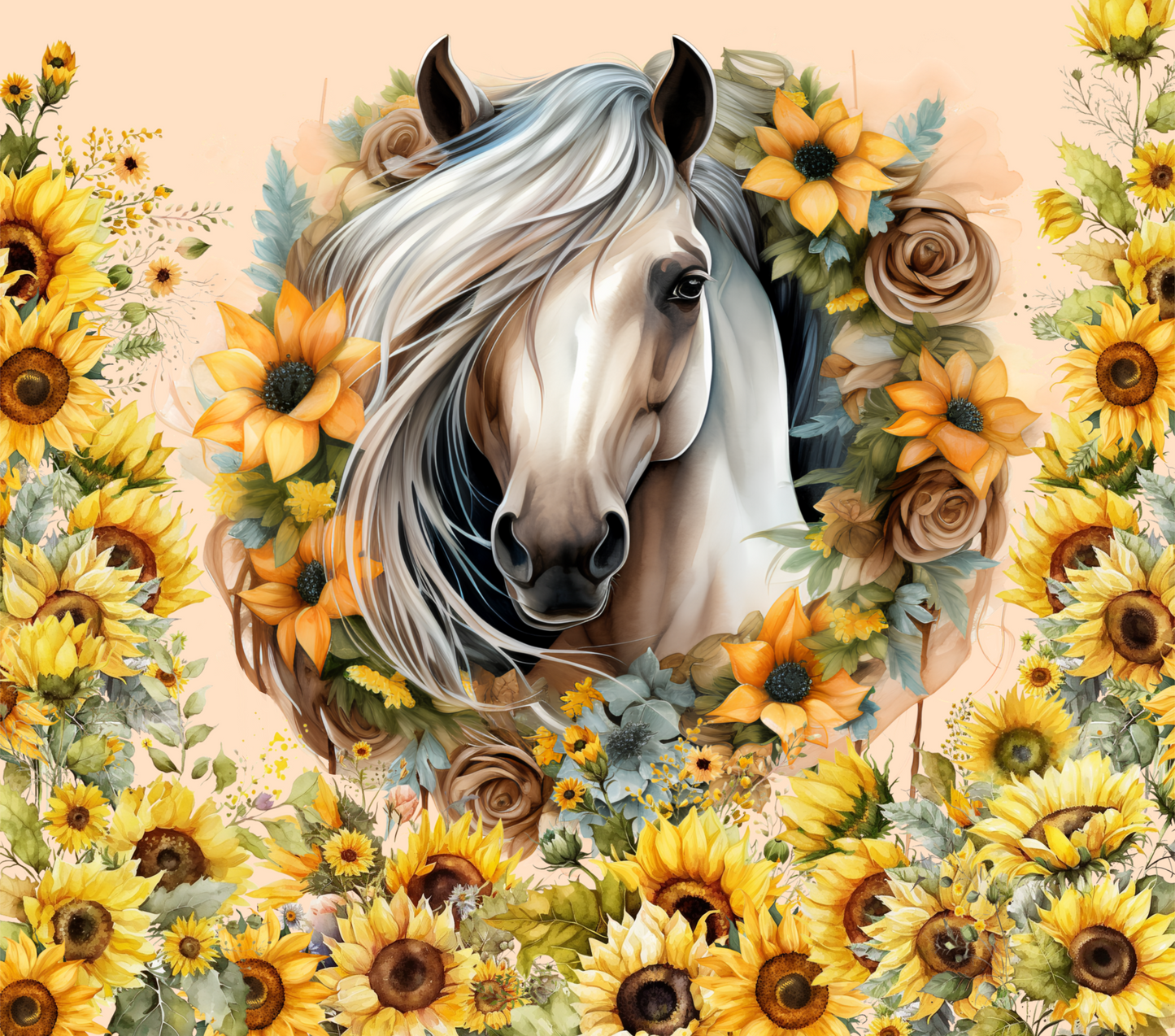 20oz Horse/Sunflowers Tumbler