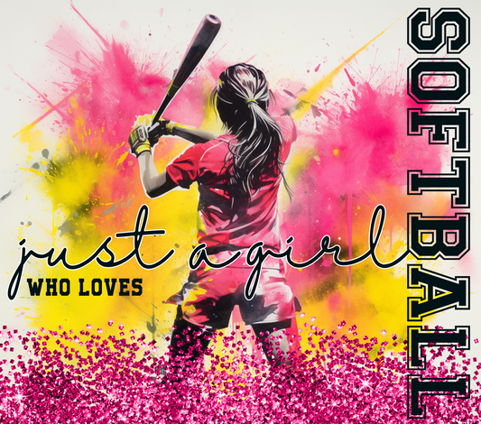 20oz Just A Girl Who Loves Softball Tumbler
