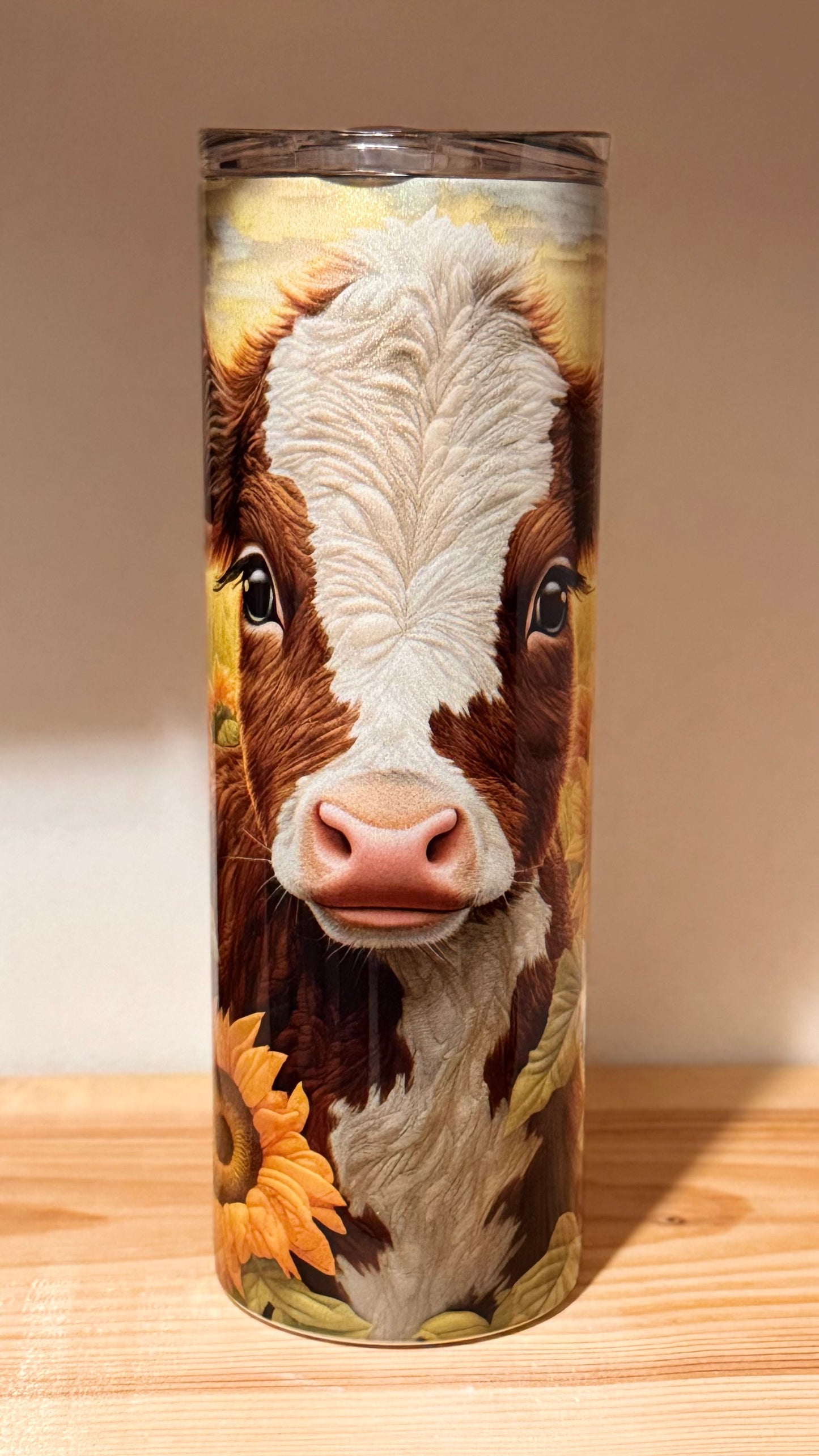 20oz Highland Cow sunflowers Tumbler