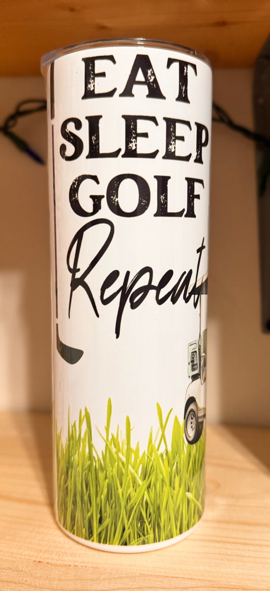 20oz Eat Sleep Golf Repeat Tumbler