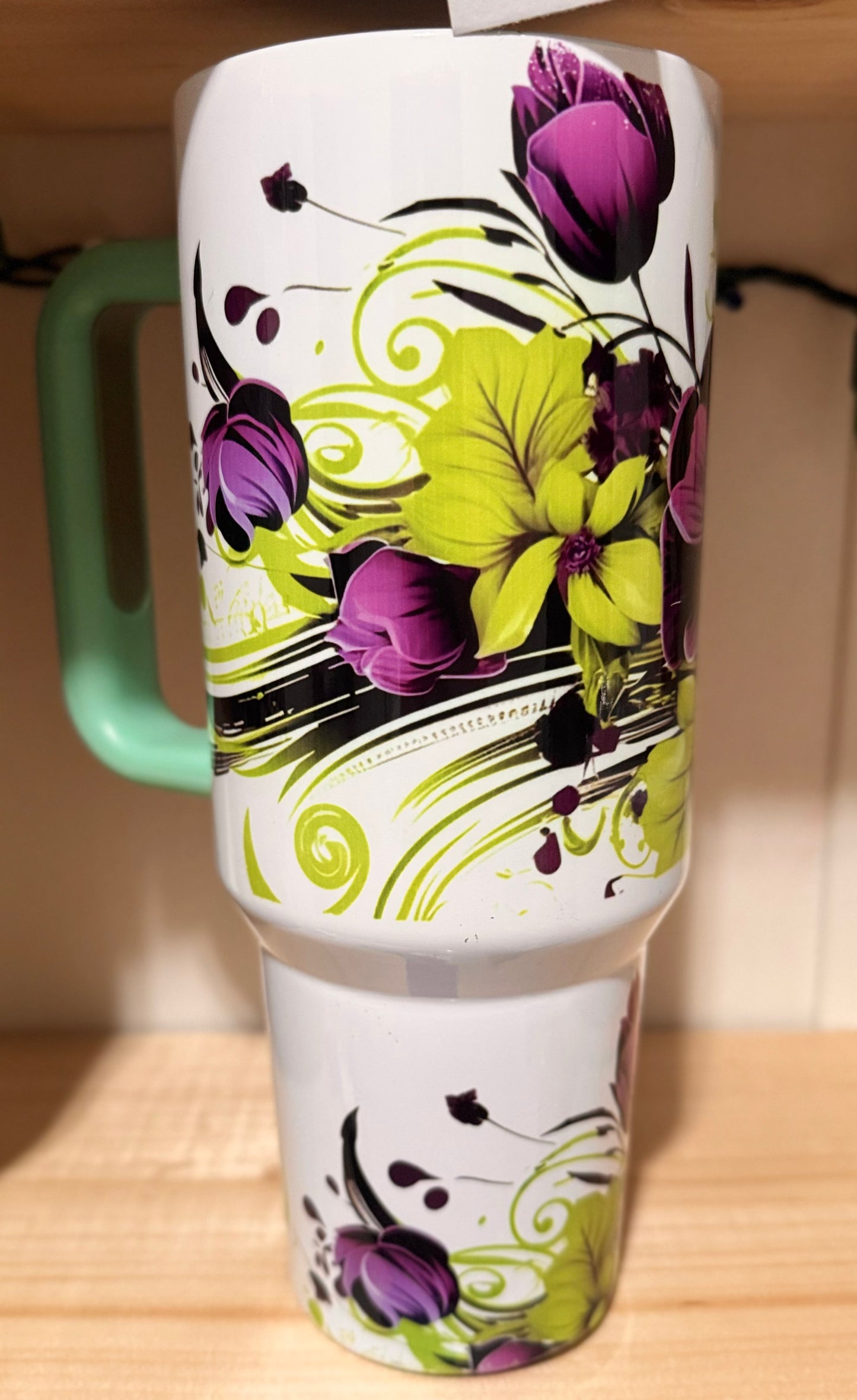 40oz Neon Flowers Tumbler