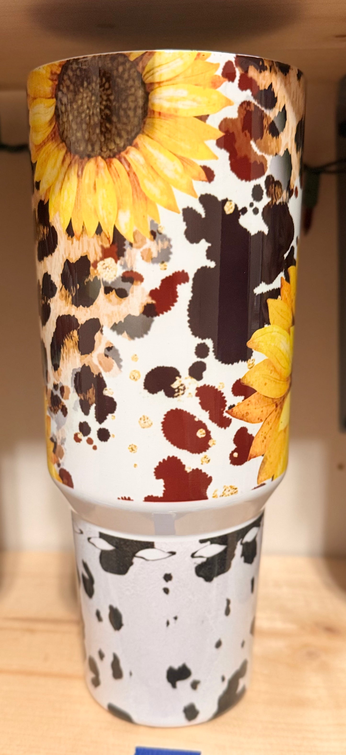 40oz Leopard Print/Sunflower Tumbler