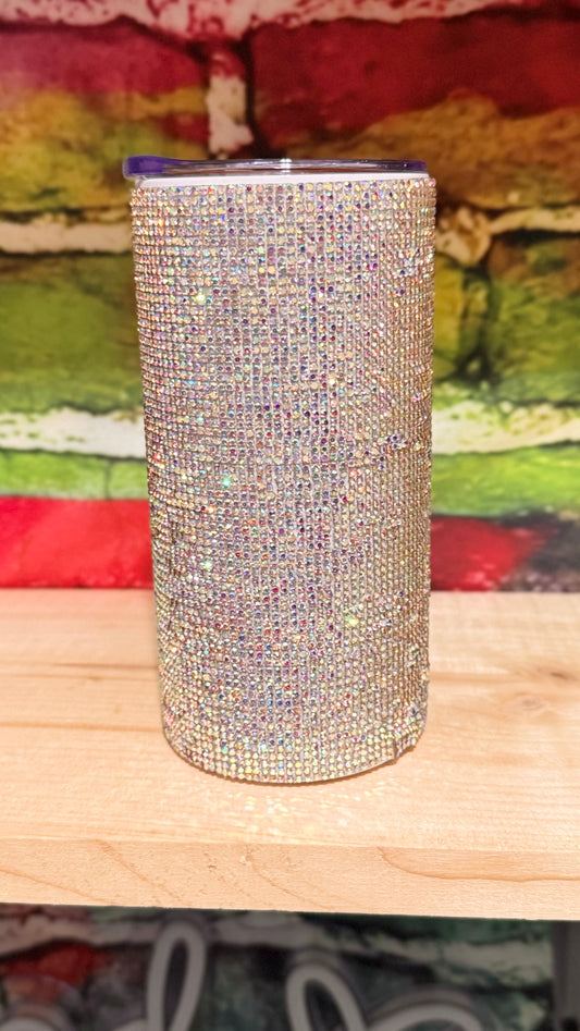 15oz Silver bedazzle tumbler