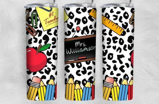 20oz Teacher with name Tumbler