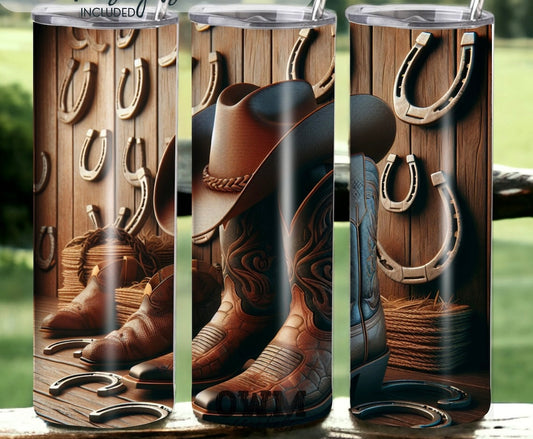 20oz Horseshoe Boots Tumbler