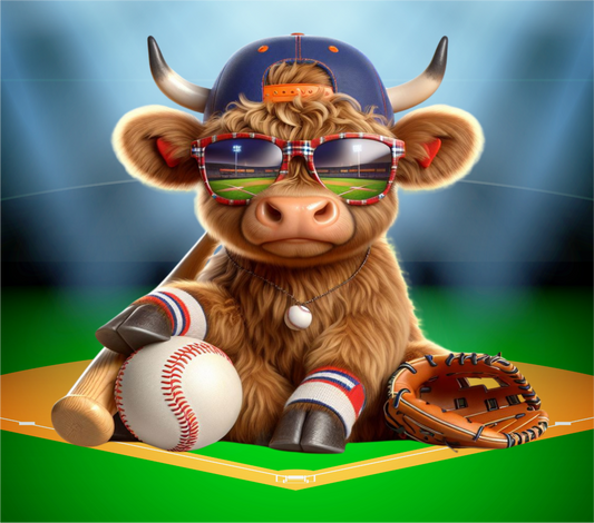 20oz Highland Cow Baseball Tumbler